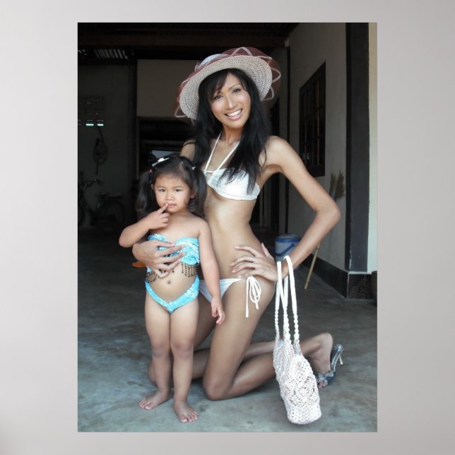white bikini and little girl Poster (Front)