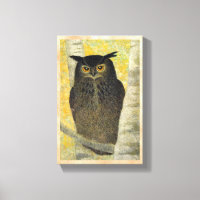 White Birch and Horned Owl Katsuda Yukio bird art