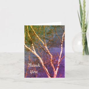 White Birch Blue Sky Nature Art Thank You Card