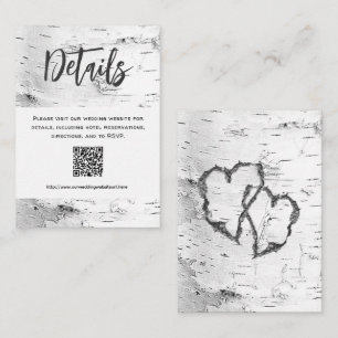 White Birch Details QR code Wedding Enclosure Card
