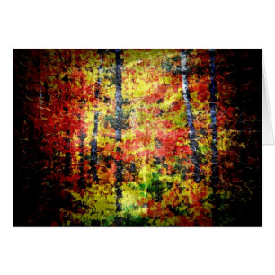 White Birch Tree Abstract Painting In Autumn