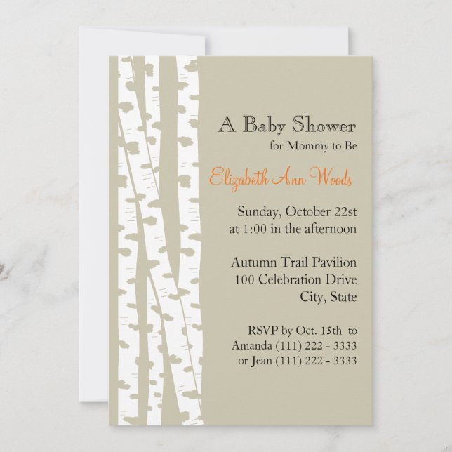 White Birch Tree/ Baby Shower Invitation (Front)