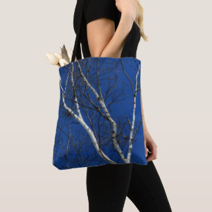White Birch Tree Blue Sky Nature Tote Bag