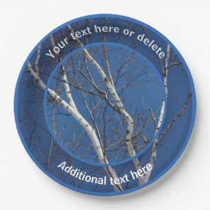 White Birch Tree Branches Personalized Party   Paper Plate