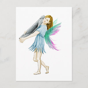 White Birch Tree Fairy Carrying Bark Postcard