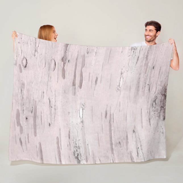 White Birch Tree Wood Rustic Barn Farmhouse Chic Fleece Blanket (In Situ)
