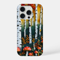 White birch tree woodland