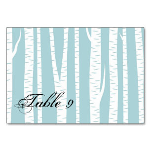 White Birch Trees Table Number
