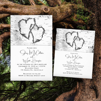 White Birch Wedding Budget Invitation Flyer