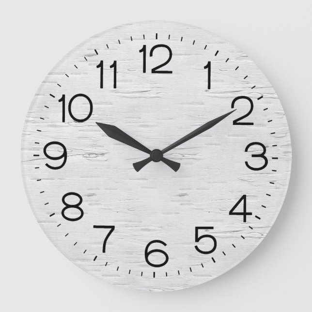 White Birch Wood Large Clock (Front)