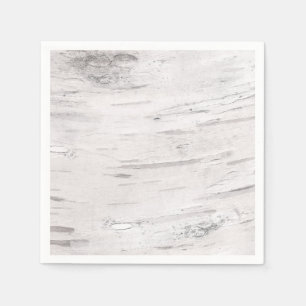 White Birch Wood Rustic Country Barn Wedding Napkin