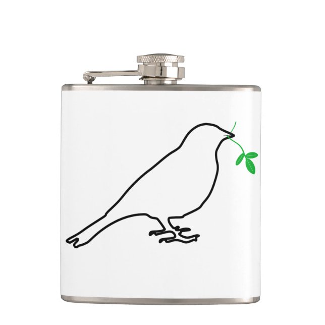 White Bird and Twig Kitchen Flask (Front)
