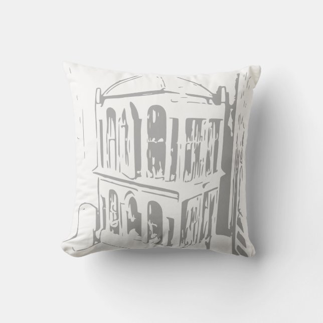 White Bird Cage Pillow (Front)