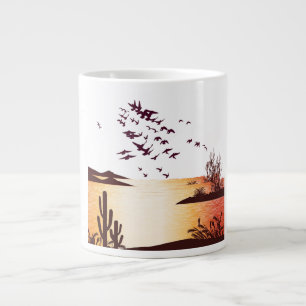 White Bird Design Mug   Cute Nature Coffee Cup
