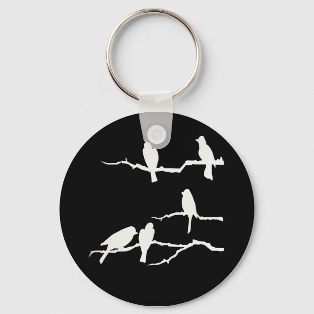 White Bird Silhouette Keychain (Front)