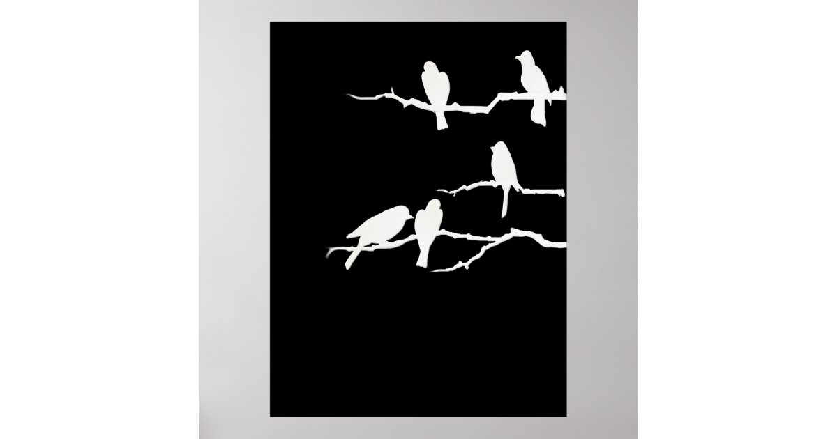 White Bird Silhouette Poster | Zazzle.co.nz