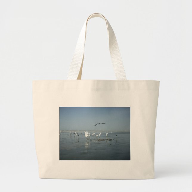 White birds featehres hakuna matata.JPG Large Tote Bag (Front)