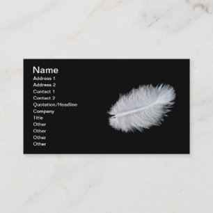 White bird's feather business card
