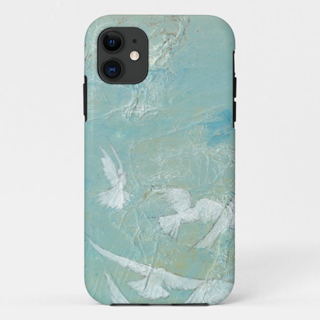White Birds Flying Through Blue Sky Case-Mate iPhone Case (Back)