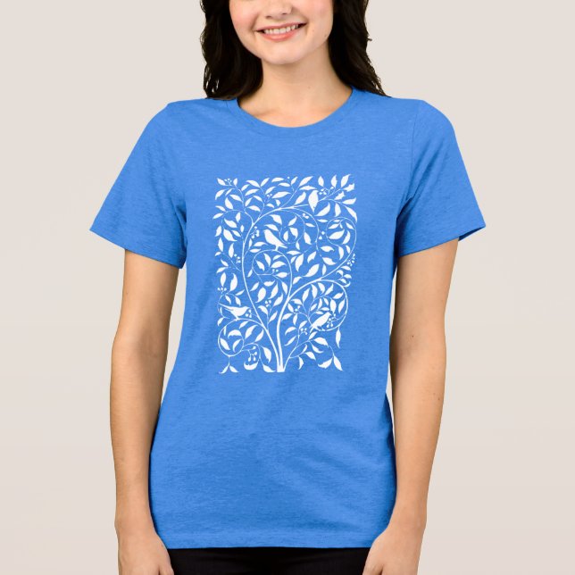 White Birds in Tree Tri-Blend Shirt (Front)