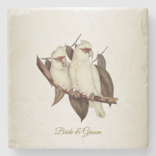 White Birds Stone Coaster (Front)