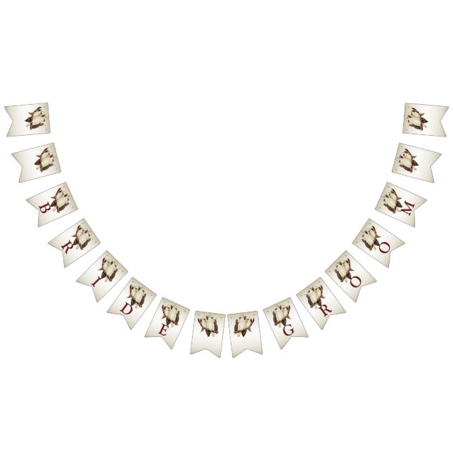 White Birds Wedding Bunting Flag (All)