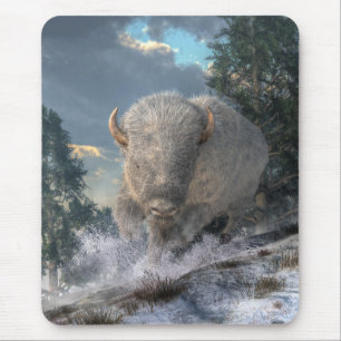 White Bison Mouse Pad