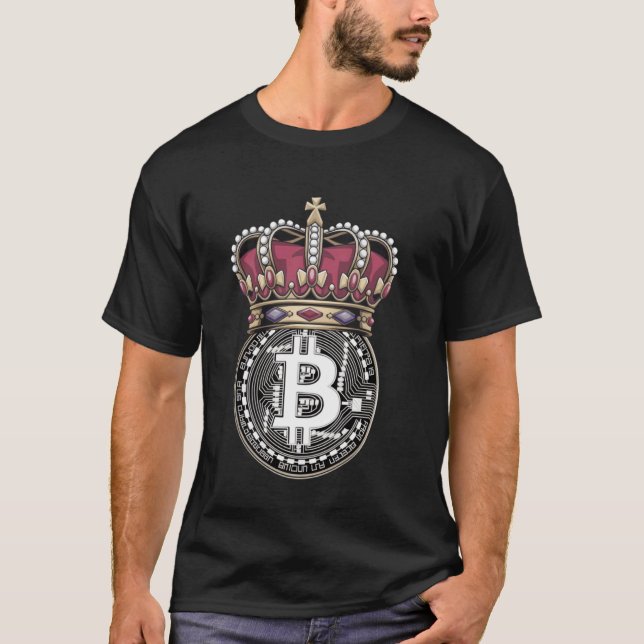 White Bitcoin Black T-Shirt (Front)