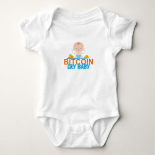 White Bitcoin Cry Baby One-Piece Bodysuit