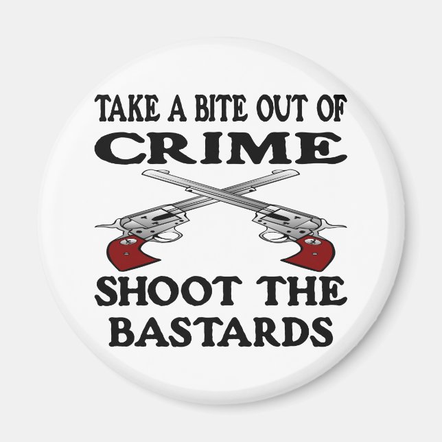 White Bite Out Crime Bastards Magnet (Front)