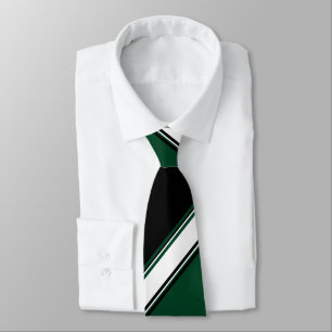 White Black and Evergreen II Tie
