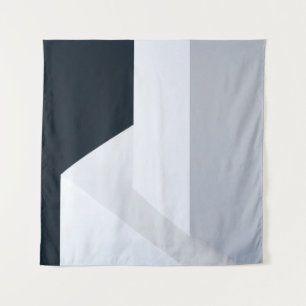 White, black, and gray illustration tapestry