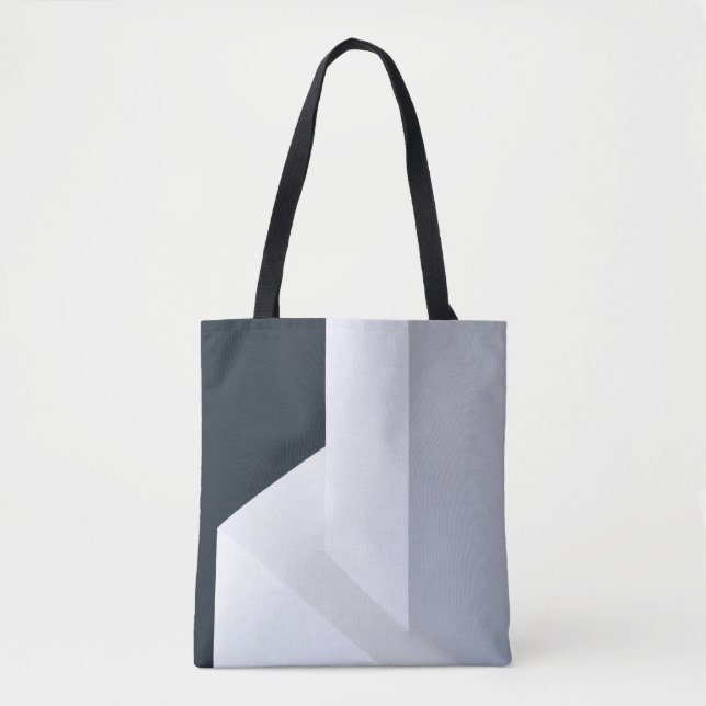 White, black, and grey illustration tote bag (Front)