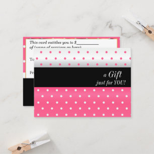 White, Black and Pink Design Gift Certificate