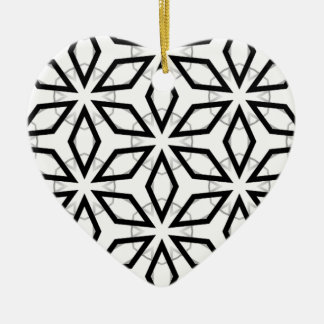 White Black and Silver Geometric pattern Ceramic Tree Decoration