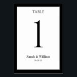 White & Black Border Wedding Table Number Card<br><div class="desc">A classic black and white wedding table number card that can be customised with any table number. The graphics appear on both sides of this card.</div>