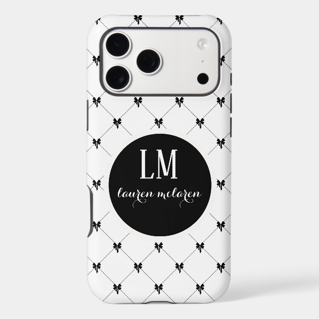 White & Black Bow Monogram (Back)