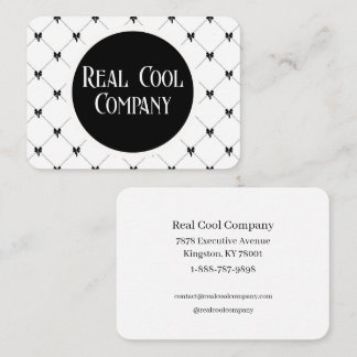 White & Black Bow Monogram Business Card