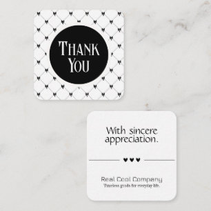 White & Black Bow Monogram Thank You Card