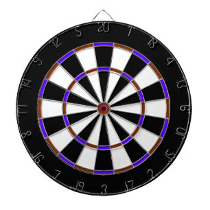 White, Black, Brown and Blue Metal Cage Dartboard