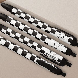 White & black Business logo Company brand Checkers Ink Pen