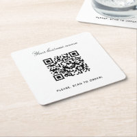 White black business name qr code