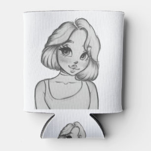 white black character can cooler