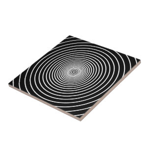 White & Black Circles - Add Your Colours - Tile