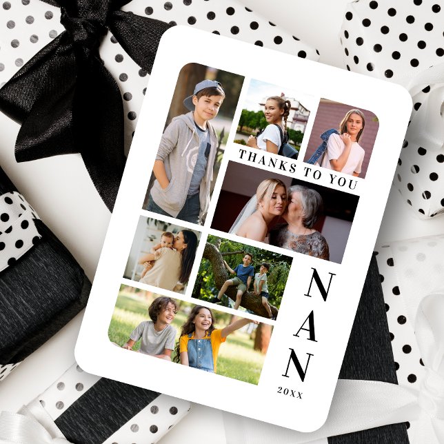 White Black Classic 7 Multi Photos Collage Family Magnet (White & Black Classic 7 Multi Photos Collage Family Magnet. )