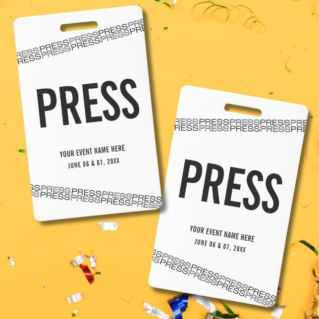White Black Concert All Access Pass Press ID Badge (Creator Uploaded)
