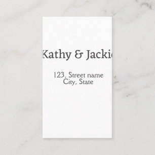 White black couple name address city state simple  business card