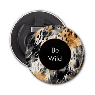 White Black Cream Leopard Animal Bottle Opener