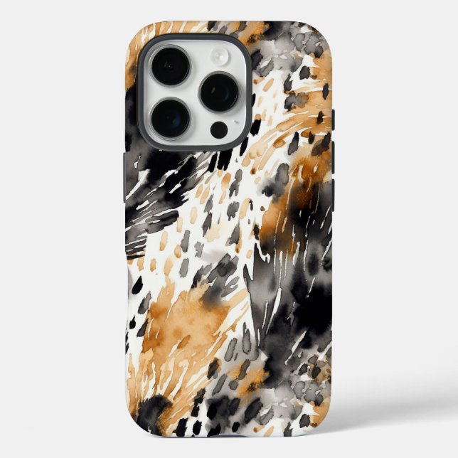White Black Cream Leopard Animal  Case-Mate iPhone Case (Back)