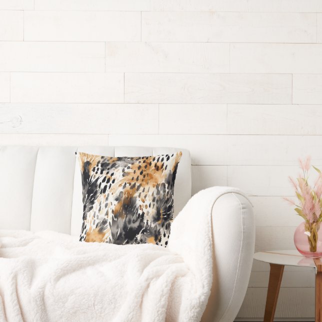 White Black Cream Leopard Animal  Cushion (Couch)